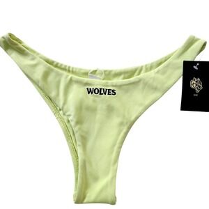 Darc Sport SHE Wolves Swim Bottom Muted Neon Green Thong Bikini Small